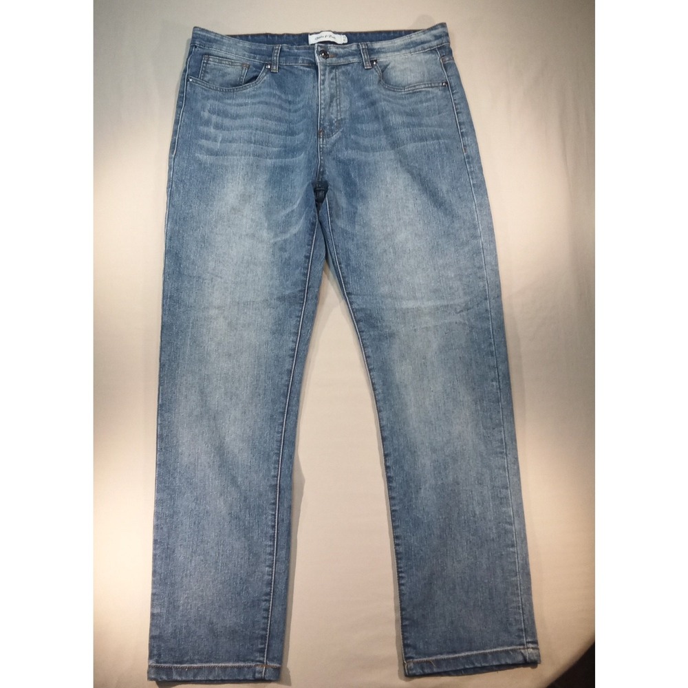 Stitches & Rivets Light Wash Straight Leg Jeans Men's 38x32